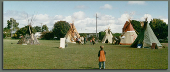 Tipis at Dalesford rainbow festival