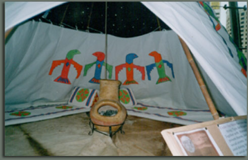 Tipi at Mind Body, Spirit fetival Melbourne