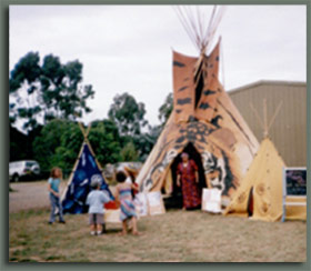 Tipi at raspberry festival in Kinglake Vic