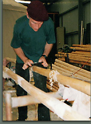 Shaping the Tipi poles