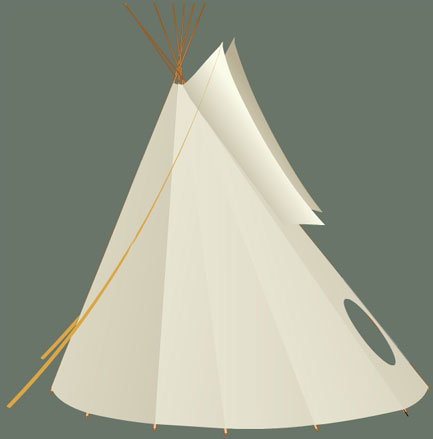 Preparing the Tipi smoke flaps