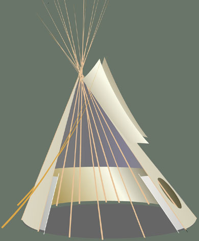 Tipi side view